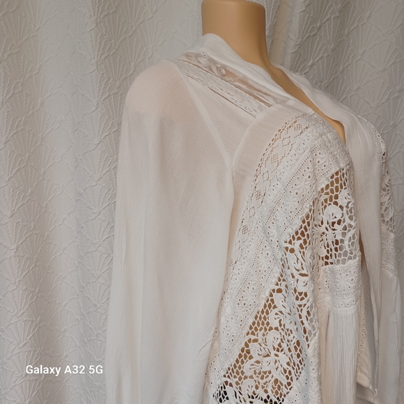 Elevenses  Woman Kenepa White Lace Kimoni Cardigan Sz XS - Picture 6 of 16